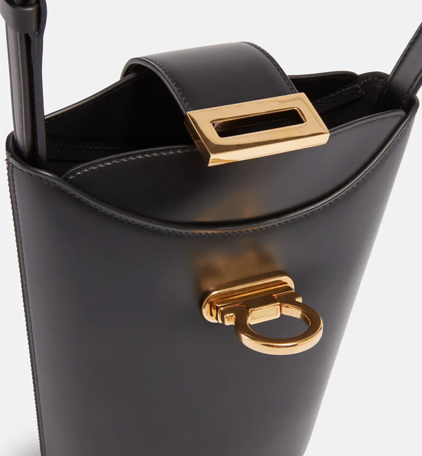 Salvatore Ferragamo Trifolio Leather Bucket Bag
